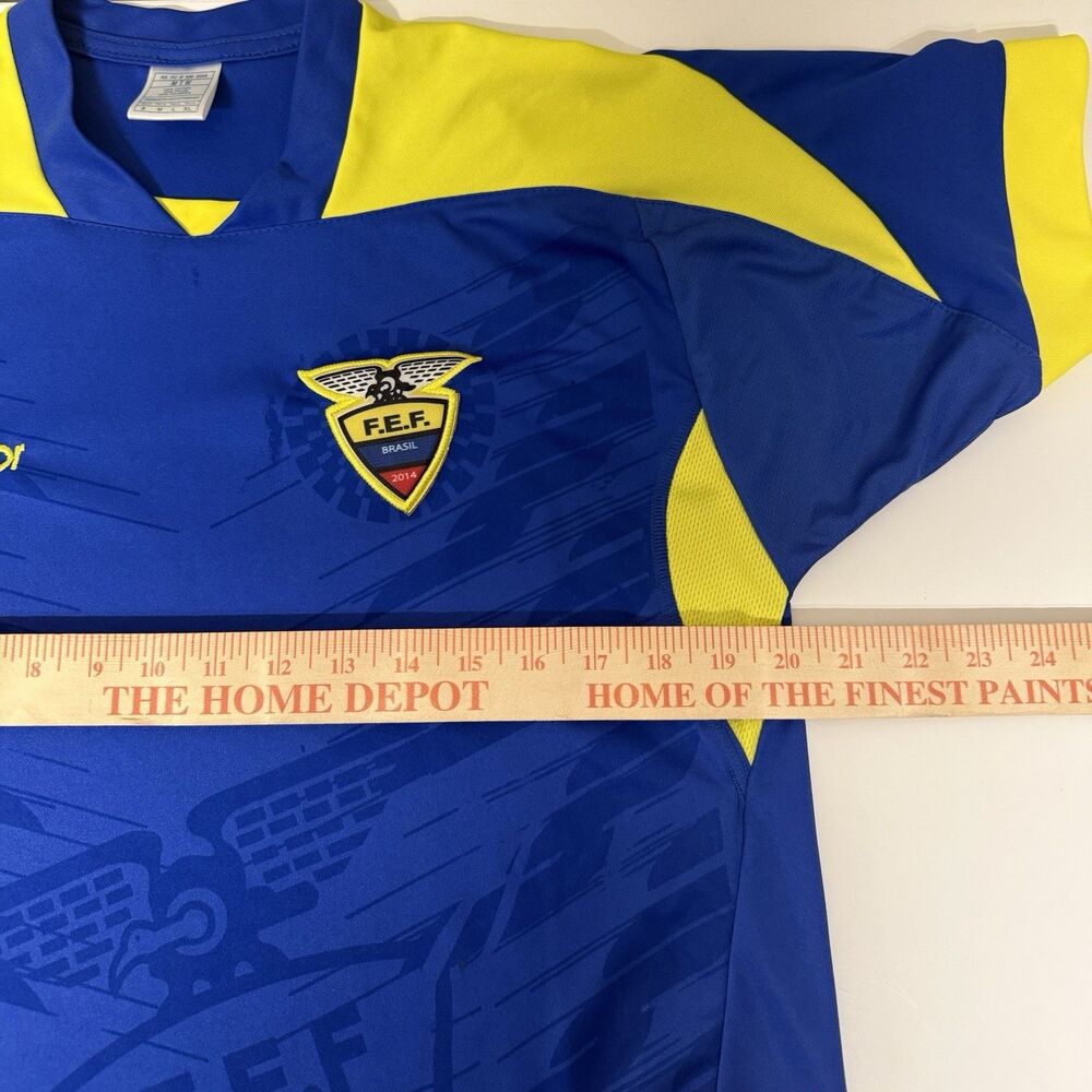 ECUADOR NATIONAL TEAM AWAY JERSEY 2014 WORLD CUP BRASIL BLUE MEN M GUC - Picture 9 of 12